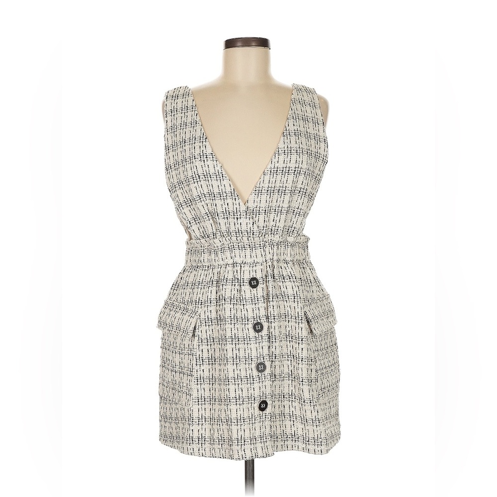 REVOLVE Tweed Mini Dress in Cream and Black